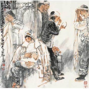 池沙鸿国画人物散场之后字画之家