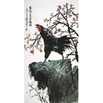 潘锡林国画花鸟叶红正是赏秋时字画之家