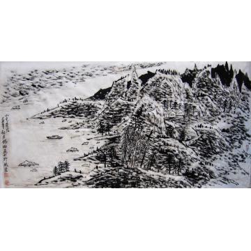潘锡林国画山水山色苍茫字画之家