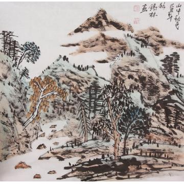 潘锡林国画山水山中秋色字画之家