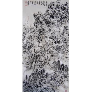 潘锡林国画山水暮色苍茫字画之家