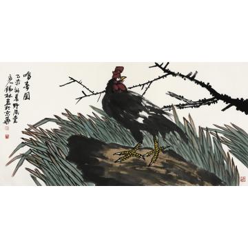 潘锡林国画花鸟鸣春图字画之家