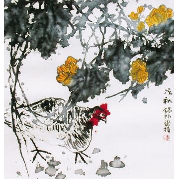 潘锡林国画花鸟凉秋字画之家