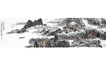 潘锡林国画山水空山新雨后字画之家