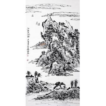 潘锡林国画山水江流天地外字画之家