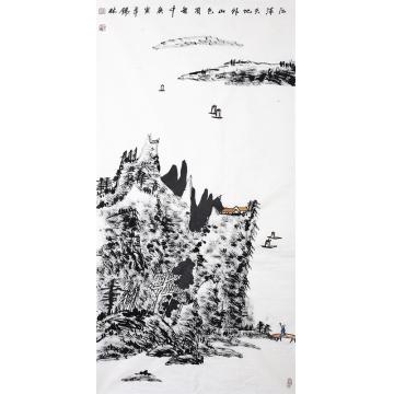 潘锡林国画山水江流天地外字画之家