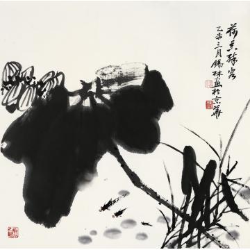 潘锡林国画花鸟荷香醉客字画之家