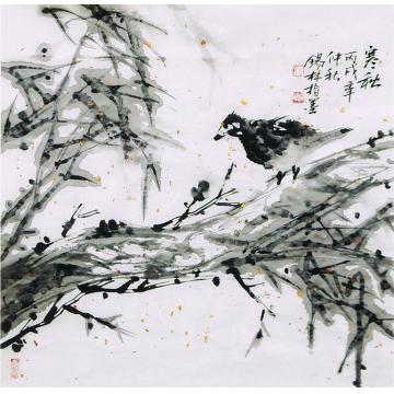 潘锡林国画花鸟寒秋字画之家