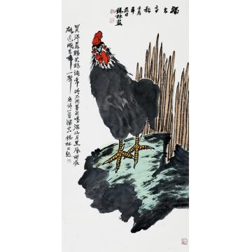 潘锡林国画花鸟独立高秋字画之家