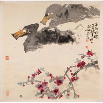潘锡林国画花鸟春江水暖字画之家