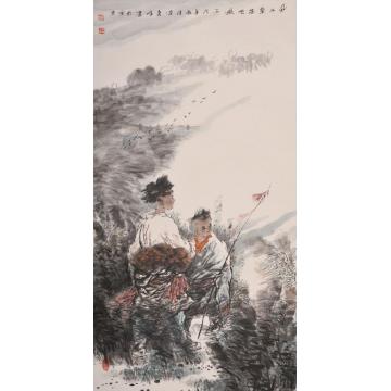 李秀峰国画人物风从草原吹字画之家