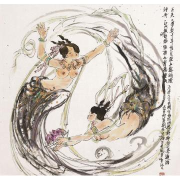 李秀峰国画人物飞天图字画之家