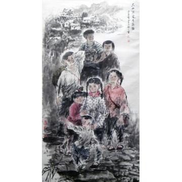 李秀峰国画人物大山深处有朝阳字画之家