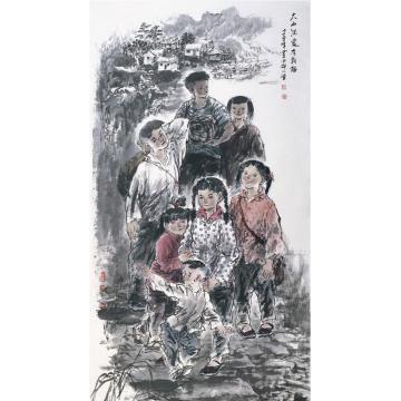李秀峰国画人物大山深处有朝阳字画之家
