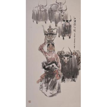 李秀峰国画人物江河源上行字画之家