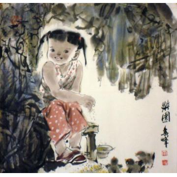 李秀峰国画人物乐园字画之家