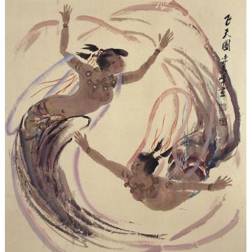 李秀峰国画人物飞天图字画之家