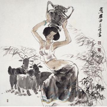 李秀峰国画人物蕉林曲字画之家