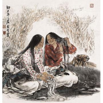 李秀峰国画人物郎木寺之晨字画之家