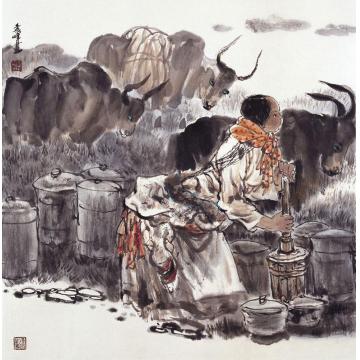 李秀峰国画动物酪奶飘香字画之家