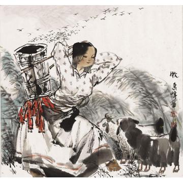 李秀峰国画人物牧字画之家