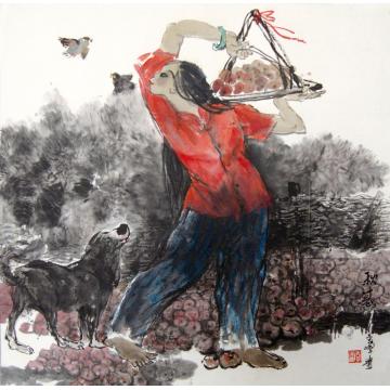 李秀峰国画人物秋惑字画之家