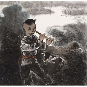 李秀峰国画人物童年的歌字画之家
