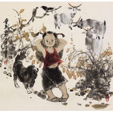 李秀峰国画人物童年的那点事字画之家