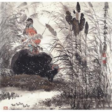 李秀峰国画人物雪夜色融融字画之家