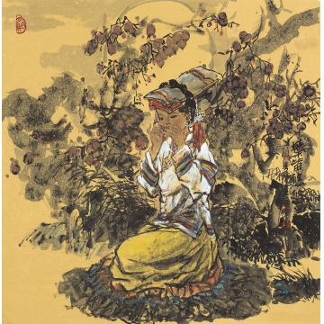 李秀峰国画人物叶笛悠悠字画之家