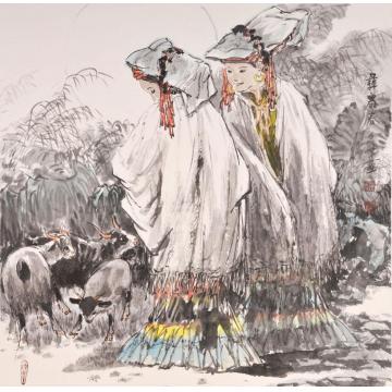 李秀峰国画人物彝寨春字画之家