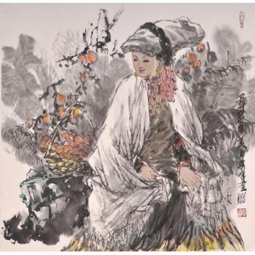 李秀峰国画人物彝寨多美女字画之家