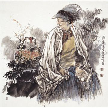 李秀峰国画人物彝寨多美女字画之家