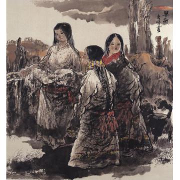 李秀峰国画人物早秋字画之家