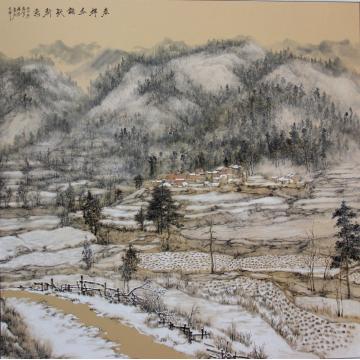 阚传好国画山水春晖冬韵凝春意字画之家