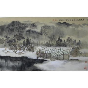 阚传好国画山水春风润物月夜白字画之家
