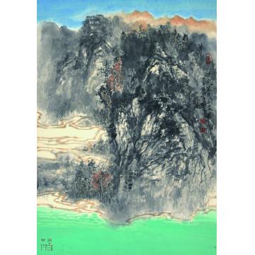 阚传好国画山水碧水蓝天化春风字画之家