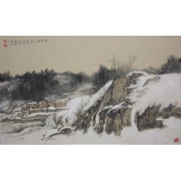 阚传好国画山水雪漫群山展画屏字画之家