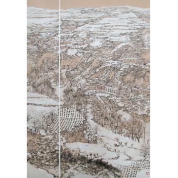 阚传好国画山水高原春雪字画之家