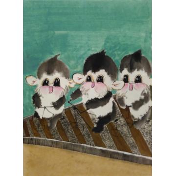 阚传好国画花鸟绿色出行字画之家