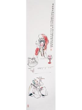 李岗国画人物贵妃醉酒字画之家