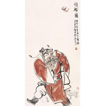 李岗国画人物得福图字画之家