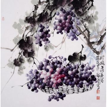 张福盈国画花鸟珍珠落玉蓝字画之家