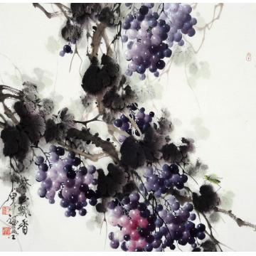 张福盈国画花鸟紫玉飘雪字画之家