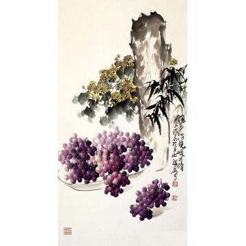 张福盈国画花鸟秋色满园硕果图字画之家