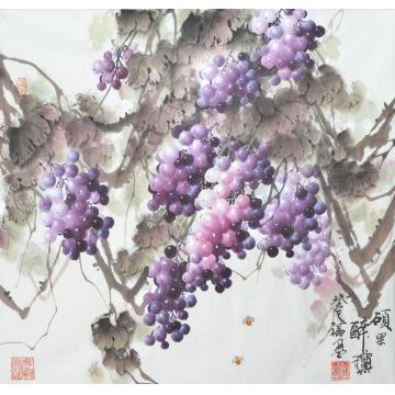 张福盈国画花鸟硕果醉秋字画之家