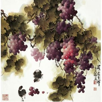 张福盈国画花鸟葳蕤吉祥字画之家