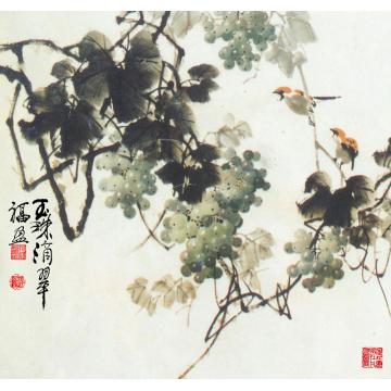 张福盈国画花鸟玉珠滴翠字画之家