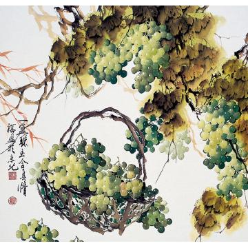张福盈国画花鸟珍珠落玉蓝字画之家