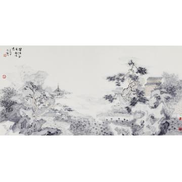 于亨国画山水荷塘载园字画之家